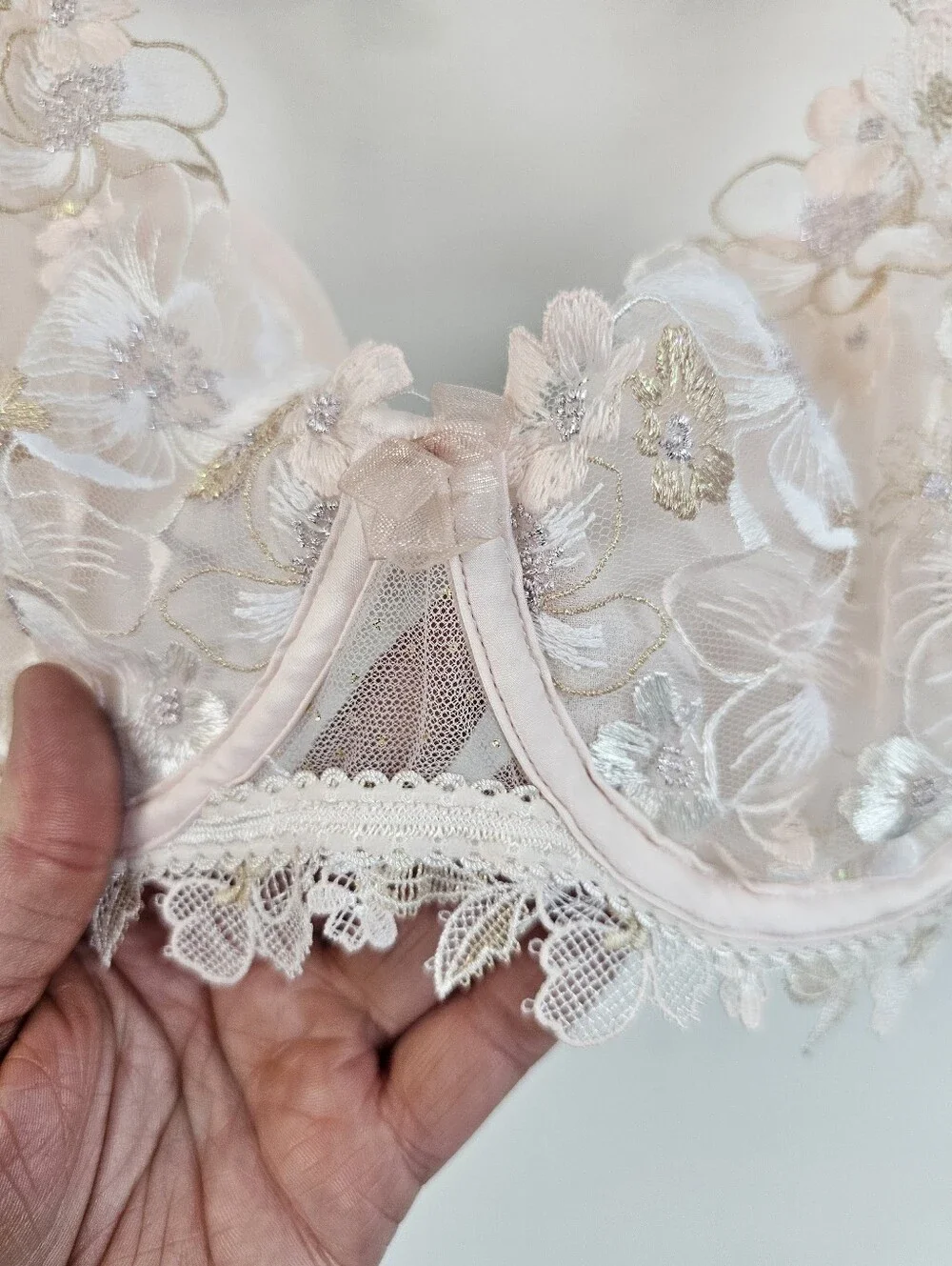 For Love & Lemons Delicate Lace Floral Girly Soft Girl Romantic Bra Lingerie